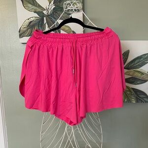 Love Tree Hot Pink Elastic Waist Drawstring Skort Shorts
